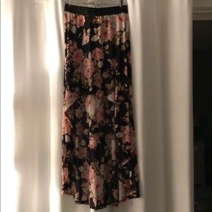 Sheer Floral Hi Lo Dance Skirt